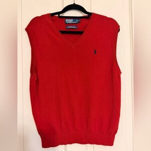 Ralph Lauren Men's V-Neck Red Sweater Vest